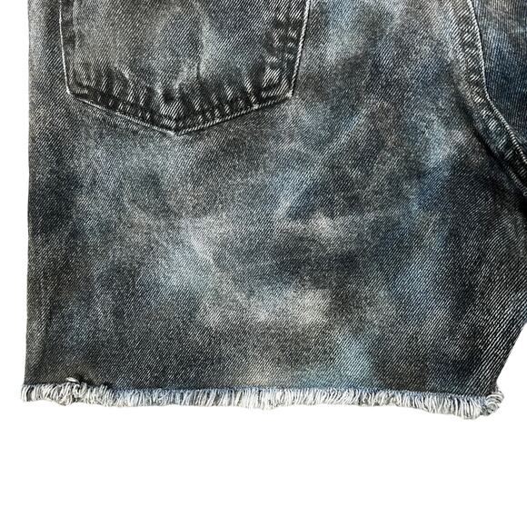 Wrangler Denim Jean Shorts Size 34" Cutoff Hand Painted Bleach Dyed Festival - Picture 7 of 8